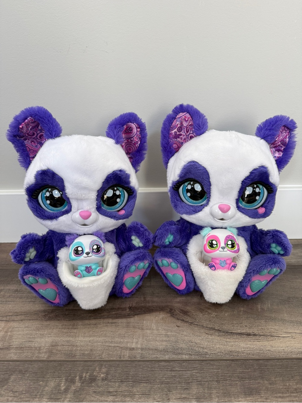 Peek-a-roo Interactive Panda Roo plush toy with baby, set of 2!!!